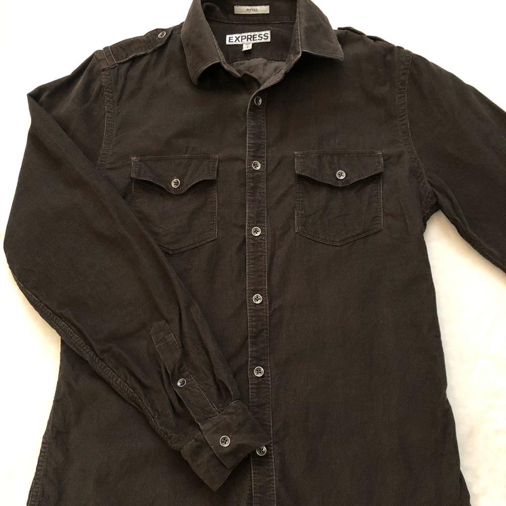 *5 for $25!*  Express Corduroy Brown Shirt